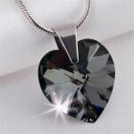 Art Crystella Nyaklánc, szív formájú, Black Diamond SWAROVSKI® kristállyal, 18mm ART CRYSTELLA® (RSWL018)