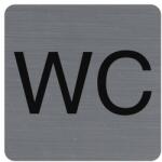 EXACOMPTA Információs tábla, öntapadó, 7, 5x7, 5 cm, alumíniumhatású, EXACOMPTA, "WC (EX67179E) - webpapir