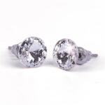 Art Crystella Fülbevaló, fehér SWAROVSKI® kristállyal, csúcsos, 8mm, ART CRYSTELLA® (RSWF060) - webpapir