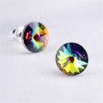 Art Crystella Fülbevaló, zöld színjátszós SWAROVSKI® kristállyal, csúcsos, 8mm, ART CRYSTELLA® (RSWF018)