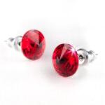 Art Crystella Fülbevaló, siam piros SWAROVSKI® kristállyal, csúcsos, 8mm, ART CRYSTELLA® (RSWF058)
