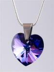 Art Crystella Nyaklánc, szív formájú, sötét lila SWAROVSKI® kristállyal, 18mm ART CRYSTELLA® (RSWL014)