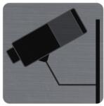 EXACOMPTA Információs tábla, öntapadó, 7, 5x7, 5 cm, alumíniumhatású, EXACOMPTA, "Kamerával megfigyelt terület (EX67180E) - webpapir
