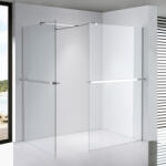 STUXI Milano Kombi Plus 2 Walk-in zuhanyfal, 140x90 cm, 8 mm vastag vízlepergető biztonsági üveggel, 2 polccal és törölközőtartóval (TL-6615-140-90-TL-6615C-22-TL-6615C-4-TL-6615C-62)