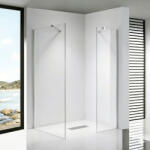 STUXI Milano Easy Kombi Walk-in zuhanyfal, 120x130 cm, 8 mm vastag vízlepergető biztonsági üveggel, helytakarékos stabilizátorral (TL-6615-120-130-X-6615C-22-X-6615C-52)