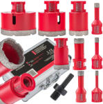 Red Technic Gyémánt Lyukfúró Készlet - 9 részes, 6-68 mm - M14 és HEX adapterrel (RTZOD0046) (POW-RTZOD0046)