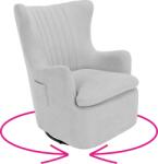 TEMPO KONDELA Scaun pivotant de relaxare, gri deschis, MAREN