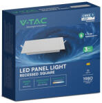 V-TAC CREE SMD süllyeszthető, műanyag IP20, négyzet LED panel 18W, CCT - SKU 104866 (104866)