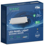 V-TAC CREE SMD süllyeszthető, műanyag IP20, négyzet LED panel 24W, CCT - SKU 104896 (104896)