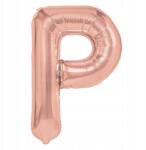 PartyPal Fólia lufi P betű, rózsaarany 40cm, Felirat, Betű, Név