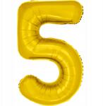 PartyBee Fólia lufi Szám 5 Arany 100cm XXL nagy héliumos születésnap sárga jubiláns