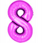 PartyBee Fólia lufi Szám 8 Rózsaszín Fukszia 100cm 8 Éves héliumos lufi
