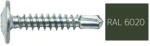 Koelner - Rawlplug Lapos nagyfejű önfúró lemezcsavar 4, 2x19mm festett RAL6020