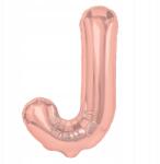 PartyPal Fólia lufi J betű rózsaszín arany rose gold 40cm Felirat Betű Név