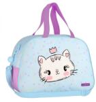 Starpak Kitty cicás sporttáska / válltáska - 39x16x27 cm - világoskék (IMO-SP-576196)