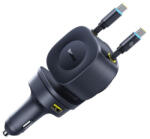 Baseus PrimeTrip VR2 Max autós gyorstöltő 100W, 3×USB Type-C + 1×USB Type-A, 2×automata behúzós kábel, fekete (C0206601) - bstrade
