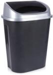 Vilde Coș de gunoi din plastic cu capac batant, 50 l, negru Cos de gunoi