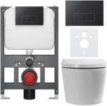 Cerano - Fali WC bidével Cronus Standard - fényes fehér - Prime/Modulo nyomógomb, fekete - fali - alacsony modul - falsík előtti beépítés/gipszkarton… (CER-8050BD86459)