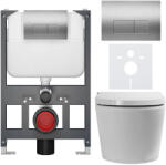 Cerano - Fali WC bidével Cronus Standard - fényes fehér - Prime/Modulo nyomógomb, ezüst - fali - alacsony modul - falsík előtti beépítés/gipszkarton -… (CER-8050BD86464)