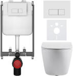 Cerano - Falba épített WC szett Cesso - fényes fehér - Prime/Modulo nyomógomb, fehér - fali használatra - 49x36 cm (CER-8050BD86001)