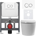 Cerano - Fali WC bidével Cronus Premium - fényes fehér - Prime/Dualo nyomógomb, fehér - fali - alacsony modul - falsík előtti beépítés/gipszkarton -… (CER-8050BD86469)