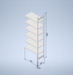  Horganyzott, teljes fémből készült STOW állvány 300x100x50 cm - 8 polc, teherbírás 1280 kg - KIEGÉSZÍTŐ MODUL