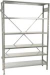  Horganyzott, teljes fémből készült STOW állvány 250x100x40 cm - 6 polc, teherbírás 960 kg - ALAP MODUL