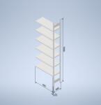  Horganyzott, teljes fémből készült STOW állvány 300x100x40 cm - 8 polc, teherbírás 1280 kg - KIEGÉSZÍTŐ MODUL