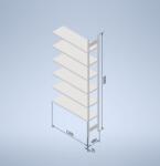  Horganyzott, teljes fémből készült STOW állvány 300x130x40 cm - 8 polc, teherbírás 1280 kg - KIEGÉSZÍTŐ MODUL