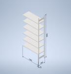  Horganyzott, teljes fémből készült STOW állvány 300x130x50 cm - 8 polc, teherbírás 1280 kg - KIEGÉSZÍTŐ MODUL