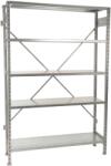  Horganyzott, teljes fémből készült STOW állvány 200x130x30 cm - 5 polc, teherbírás 800 kg - ALAP MODUL