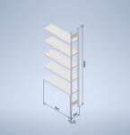  Horganyzott, teljes fémből készült STOW állvány 250x100x30 cm - 6 polc, teherbírás 960 kg - KIEGÉSZÍTŐ MODUL