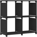 vidaXL Raft expunere, 4 cuburi, negru, 69x30x72, 5 cm, material textil GartenMobel Dekor (322598) Biblioteca