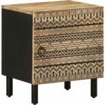 vidaXL Noptiera, negru, 40x33, 5x46 cm, lemn masiv de mango brut GartenMobel Dekor (4018624)