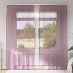 vidaXL Perdele Voile cu buzunare pentru bare 2 buc violet GartenMobel Dekor (4102204)