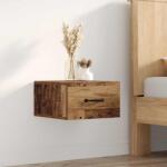 vidaXL Noptiera suspendata cu sertar, lemn vechi, 35 x 35 x 20 cm, vidaXL (893632)