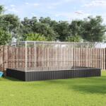 vidaXL Voliera de pasari cu extensie, argintiu, 518x307x212 cm, otel GartenMobel Dekor (3214277)