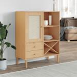 vidaXL Dulap înalt SENJA aspect ratan maro, 90x40x112cm GartenMobel Dekor (358052) Comoda