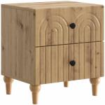 vidaXL Noptiera cu 2 sertare, stejar artizanal, 43 x 34, 5 x 48 cm, vidaXL (894083)