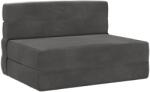 vidaXL Canapea Plianta cu Pat Gri închis 190 x 100 x 15 cm Catifea GartenMobel Dekor (900110) Canapea