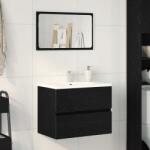 vidaXL Dulap pentru Chiuveta de Baie Stejar Negru 60 x 38, 5 x 45 cm GartenMobel Dekor (862542)