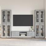 vidaXL Set comoda TV cu raft FLORIN 3 pcs Gri din beton Lemn compozit GartenMobel Dekor (3397987)