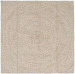 vidaXL Covor Natural si Alb 120 x 120 cm Iuta GartenMobel Dekor (42010603) Covor