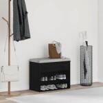 vidaXL Banca pentru pantofi Stejar Negru 60 x 30 x 45 cm Lemn compozit GartenMobel Dekor (862702) Pantofar