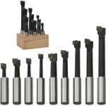vidaXL Freze alezare 9 buc. 12 mm cu baza din lemn GartenMobel Dekor (146682)