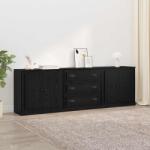 vidaXL Bufeturi 3 pcs Stejar Negru 210 x 35, 5 x 67, 5 cm Lemn prelucrat GartenMobel Dekor (3402649) Comoda