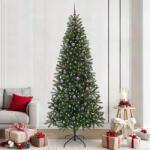 vidaXL Brad de Craciun artificial cu 300 LED Verde 240 cm PE si PVC GartenMobel Dekor (3397386)