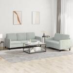 vidaXL Set canapea, 2 piese, gri deschis, catifea GartenMobel Dekor (3202014) Canapea