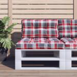 vidaXL Perna de paleti, rosu carouri, 70x40x12 cm, material textil GartenMobel Dekor (360592)