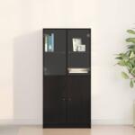 vidaXL Bufet Stejar Negru 68 x 37 x 142 cm GartenMobel Dekor (3329301) Comoda